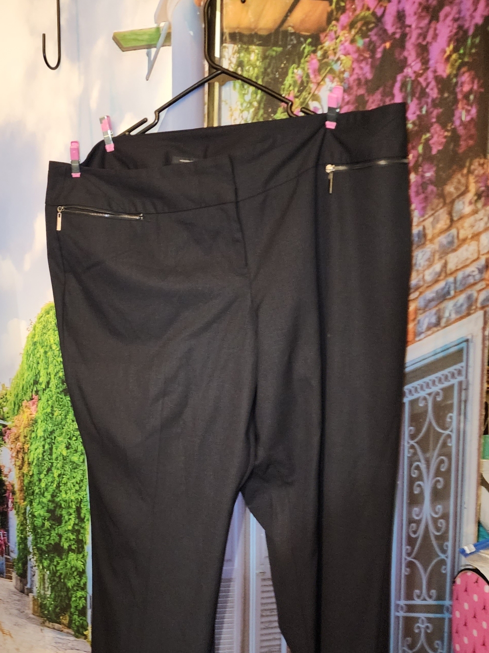 Worthington Black Ponte Pull-On Trousers with Zip Pockets